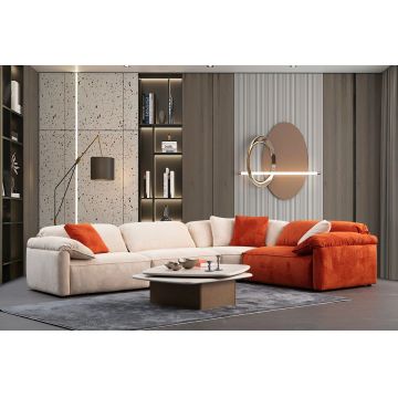Coltar, Atelier del Sofa, 560ARE5266, Cadru: LEMN/PAL, Cremă / Portocală