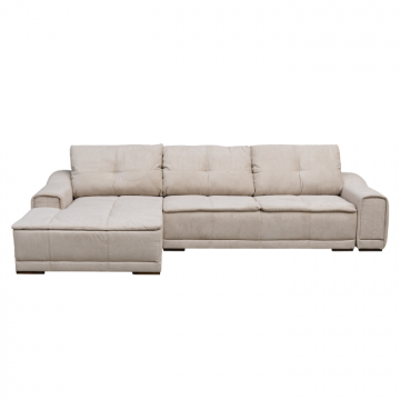 Coltar extensibil OSLO 3S1, cu arcuri si lada depozitare, colt stanga, bej, 360x190x100 cm