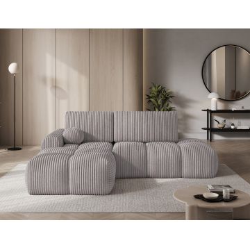 Coltar extensibil stanga 3 locuri ELTAP, Vittario, 227x170x95 cm, lemn/poliester, gri