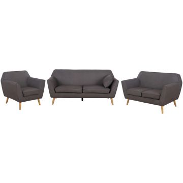 Set Canapea Și Fotolii, textil, gri închis