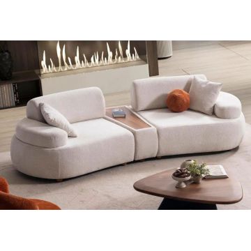 Set mobilier living, Atelier del Sofa, 752EST2101, Lemn de carpen;PAL, Crem