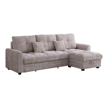Canapea coltar cu depozitare Comfie Bej 260x156x98 cm