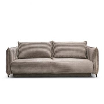 Canapea extensibilă Amalfi, ladă depozitare, șezut confortabil, 234x107x90 cm, gri