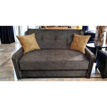Canapea extensibilă Ana 2 locuri, saltea relaxa, stofă premium, 150x110 cm, Gri