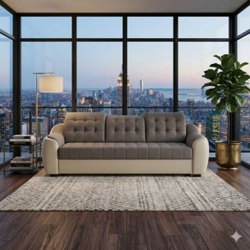 Canapea extensibilă Antonio, culoare personalizabila - 240x96 cm,cu tetiere reglabile și ladă, structură rezistentă