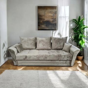 Canapea extensibilă Cora, 3 locuri, ladă depozitare, stofă, 230x100 cm, culoare personalizată