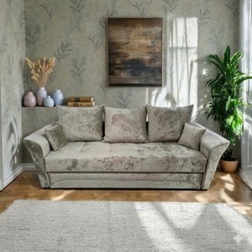 Canapea extensibilă Cora, culoare personalizabila - 230x100 cm, 3 locuri, ladă depozitare, stofă