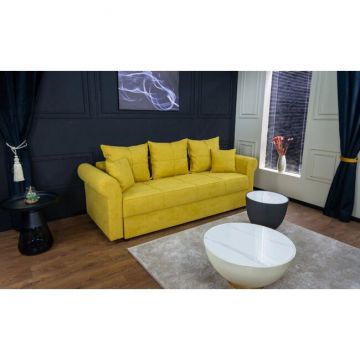 Canapea Extensibilă Elsa Memory Max, funcție rabatabilă, ladă depozitare, spumă memory premium, 230x107x75 cm, Culoare personalizabilă