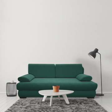 Canapea extensibila, lada de depozitare, Oro, Verde Smarald