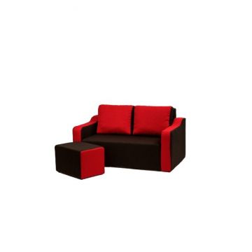 Canapea extensibilă Lena Modern, 2 locuri, tabureți integrați, suprafață dormit 120x190 cm, 152 cm, gri