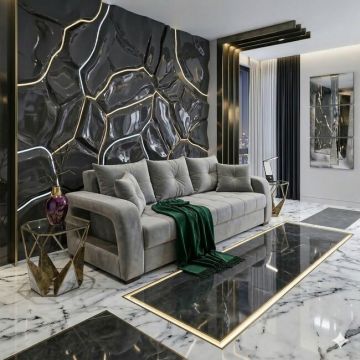 Canapea extensibilă Lima, culoare personalizabila - 240x100 cm, saltea spumă poliuretanică, 3 perne decorative incluse