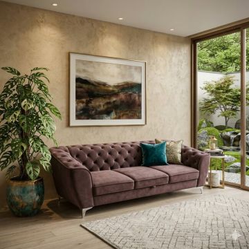 Canapea extensibilă Lotus, culoare personalizabila - 242x190 cm, tetiere reglabile și funcție de dormit, structură din fag masiv