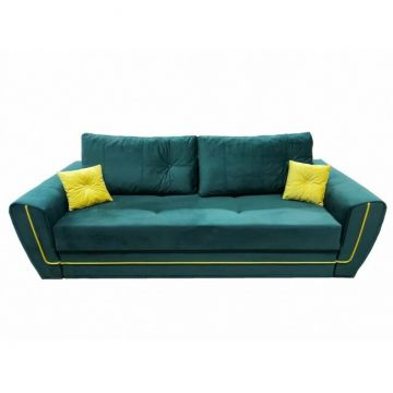 Canapea extensibilă Miruna, 3 locuri, ladă depozitare, stofă, 240x100 cm, culoare personalizată