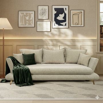 Canapea extensibilă Patras, culoare personalizabila - 222x150 cm, cu spumă poliuretanică și design compact