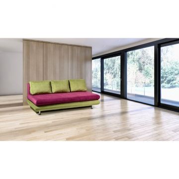 Canapea extensibilă Ramona, fără brațe, perne detașabile și ladă de depozitare, funcție de dormit, structură rezistentă, 200x185 cm, culoare personalizabilă