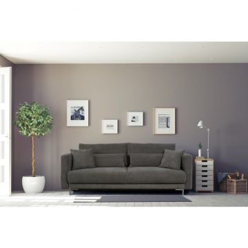 Canapea extensibilă Rico, design modern curbat, tapițerie boucle, 224x114x91 cm, diverse culori