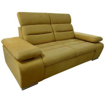 Canapea extensibilă Venus, 2 locuri, structură fag masiv, tetieră reglabilă, 186 cm, gri