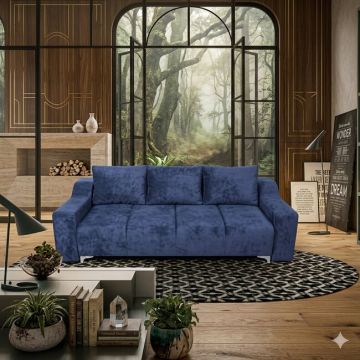 Canapea Luna, culoare personalizabila - 240x85x105 cm, extensibilă cu spațiu depozitare, tapițerie moale