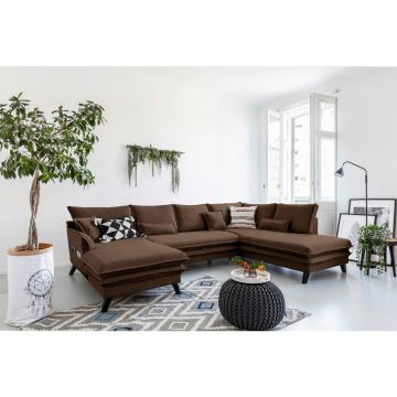 Canapea Modulară, textil, maro