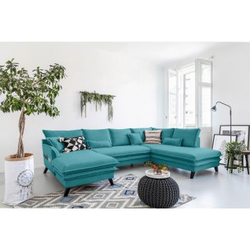 Canapea Modulară, textil, turcoaz