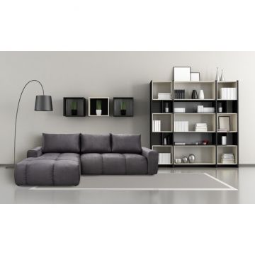 Colțar Atlantic extensibil, cu ladă de depozitare și arcuri independente, 306x224x92 cm