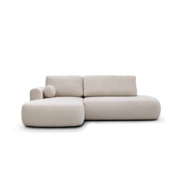 Colțar Extensibil Ariola Cu Ladă Depozitare, Stofă Catifea, 286x175x91 cm, Gri