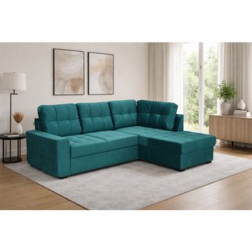 Colțar extensibil Armorio, design modern, confort sporit, material textil premium, 240x173 cm, gri