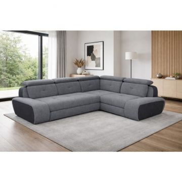 Colțar extensibil Blood Mare, culoare personalizabila - 303x227 cm, funcție sertar și tetiere rabatabile