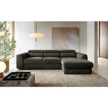 Colțar extensibil Bluvel l, ladă de depozitare generoasă, spațiu de dormit, stofă catifelată premium, dimensiuni 292 x 186 cm