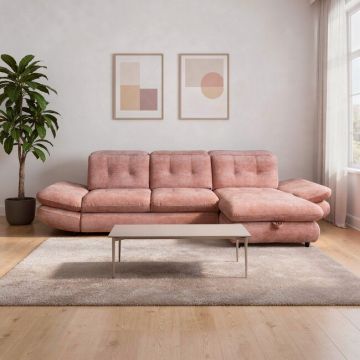 Colțar extensibil Strategos Mic, extensie tip sertar, cadru lemn și poliuretan, 297x181 cm, diverse culori