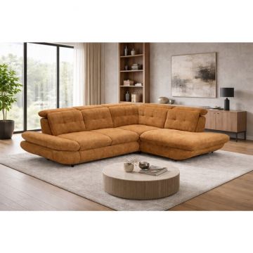 Colțar extensibil Strategos Mijlociu, extensie tip sertar, cadru lemn și poliuretan, 295x234 cm, diverse culori