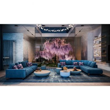 Colțar fix Belavio Set 2, cu șezut matlasat și picioare metalice, 288x210x92 cm, culoare la alegere