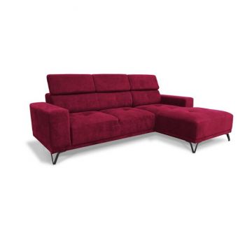 Colțar Kloe, extensibil cu ladă depozitare, spumă poliuretanică și arcuri sinusoidale, stofă rezistentă, 265x178x108 cm, personalizabil