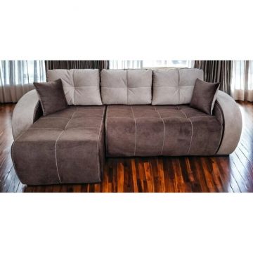 Colțar Madrid Tip 1 extensibil, ladă depozitare, saltea spumă poliuretanică, 246x150 cm, culoare personalizată