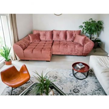 Colțar Palermo Tip 1 extensibil, ladă depozitare, stofă rezistentă, 300x150 cm, Gri