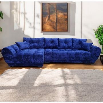 Colțar Palermo Tip 2 extensibil, ladă depozitare, stofă rezistentă, 362x150 cm, Gri