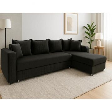 Colțar Royal, 3 locuri, extensibil cu ladă de depozitare, stofa matlasată Lux, arcuri bonell, suprafață dormit 160x220 cm, 305x195x85 cm, Culoare personalizată