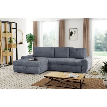 Colțar Solar, extensibil și confortabil, spumă poliuretanică și arcuri, stofă rezistentă, 275x178x73 cm, personalizabil