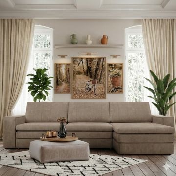 Coltar extensibil Atlanta, culoare personalizabila - 300x106 cm, spațiu generos, tapițerie premium