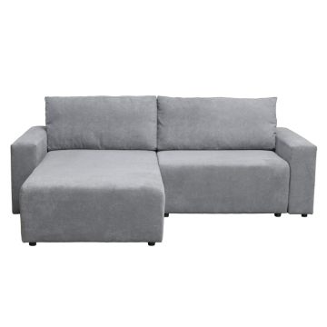 Coltar extensibil DALLAS ONE, cu lada depozitare, colt interschimbabil, gri deschis, 258x173x90 cm