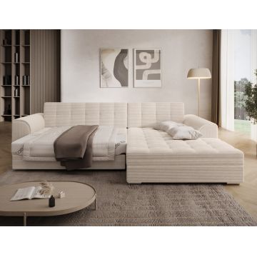 Coltar extensibil dreapta 4 locuri ELTAP, Sorento, 296x194x78 cm, lemn/poliester, bej