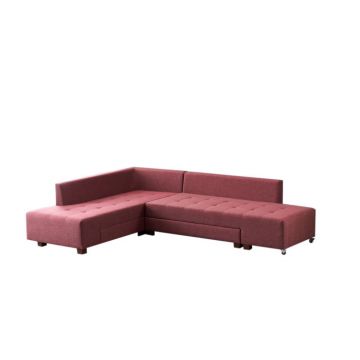 Coltar extensibil MANAMA, colt stanga, rosu claret, 280x206x85 cm