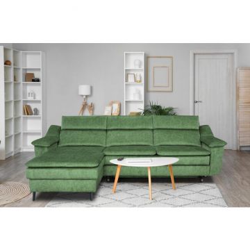Coltar extensibil Monte Carlo, cu spațiu depozitare, tapițerie premium, 260/162/92 cm, culoare personalizată