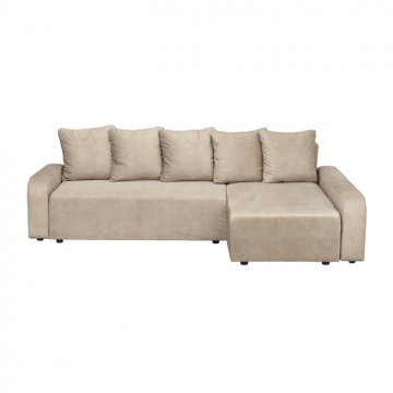 Coltar extensibil RIO, cu arcuri si lada depozitare, colt interschimbabil, bej, 235x140x83 cm