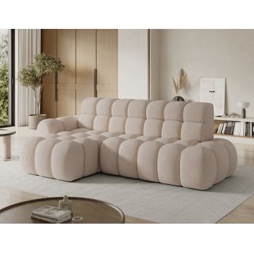 Coltar extensibil stanga 3 locuri ELTAP, Ceedro, 283x165x98 cm, lemn/poliester, bej inchis