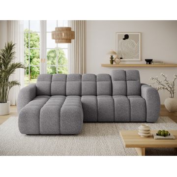 Coltar extensibil stanga 3 locuri ELTAP, Fanito, 288x200x105 cm, lemn/poliester, gri