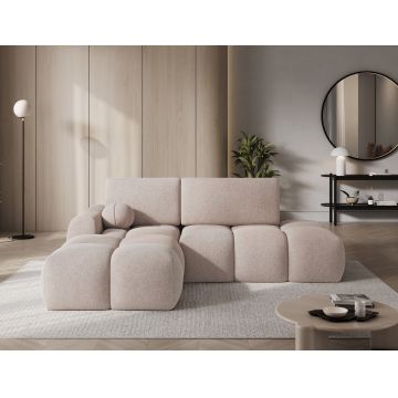 Coltar extensibil stanga 3 locuri ELTAP, Vittario, 227x170x95 cm, lemn/poliester, maro deschis