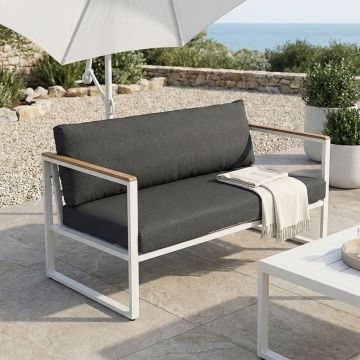 Canapea 2 locuri de gradina, Aurelio, Antracit, 130x74x63 cm