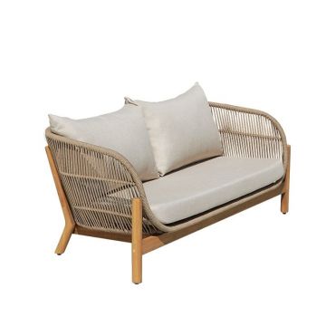 Canapea 2 locuri de gradina, Verilan, Natural, 163x77x70 cm