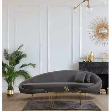 Canapea 3 locuri, Atelier del Sofa, 560ARE1827, Gri inchis